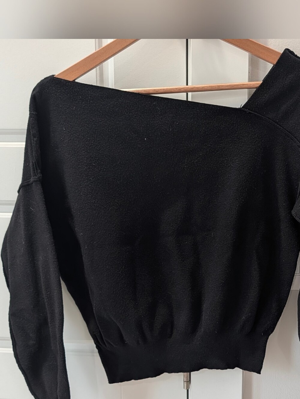 Catherine Malandrino Black Off-the-Shoulder Sweater